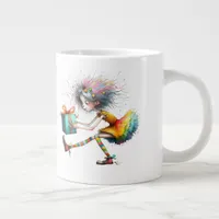 *  1 Colorful  Whimsical Christmas Girl  Gift AP97 Giant Coffee Mug