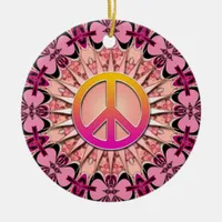 Pink Ribbon Mandala Keepsake Peace Ornament