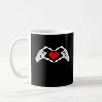 Skeleton Heart And Hands Meme Coffee Mug