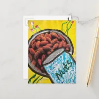 Almonds Mixed Media Collage Postcard