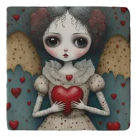 Adorable Gothic Valentine Doll Trivet