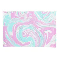 Personalized Pink and Teal Marble Swirl Fluid Art  Pillow Case