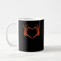 Skeleton Hand Heart Sign Costume Halloween Design Coffee Mug