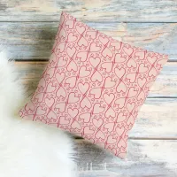 Viva Magenta & Pale Dogwood Heart-Patterned Throw Pillow