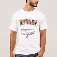 Cute First Father's Day Poem 3-Photo Collage T-Shirt
