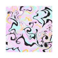 Fluid Art  Cotton Candy Pink, Teal, Black and Gold