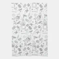 Gin Drinker Love Cocktails Mixologist Pattern Kitchen Towel