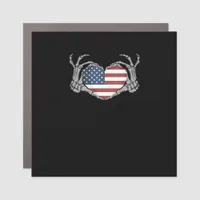 American Flag Heart Classic Design Car Magnet