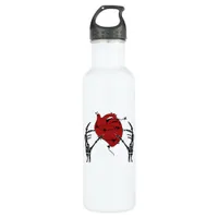 Heart And Hands Skeleton Heart Hands Soft Stainless Steel Water Bottle