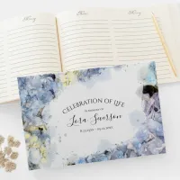 Blue Hydrangeas Celebration of Life Memorial Guest Book