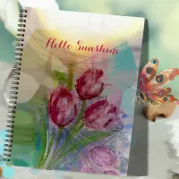 Watercolor Pink Tulip  Notebook