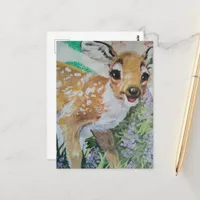 The Retro Baby Deer Fawn Collage Postcard