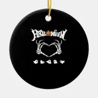 Skeleton Hand With Halloween Theme Dark Seasonal Ceramic Ornament