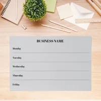 Week calendar business name gray desk notepad paper pad