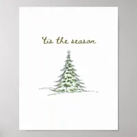 Tis The Season Christmas Tree Debbie Groovy Santa Poster