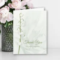 Peaceful Lily of Valley Funeral Memorial Sympathy Thank You Card