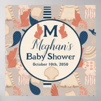 Baby on Board Nautical Baby Shower  Poster