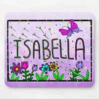 Isabella - The Name Isabella Whimsical Drawing Mouse Pad