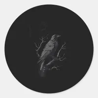 Crow, F-Caw-F Funny Bird Vintage Style Classic Round Sticker