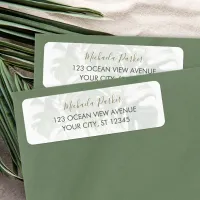 Tropical Leaves Modern Elegant Label