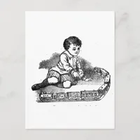 Playing With The Train Postcard