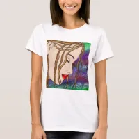 Digital Art | Sad Lady Deep in Thought | Artsy T-Shirt