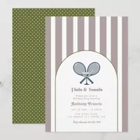 Tinis & Tennis Preppy Country Club Tennis Birthday Invitation