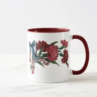 Vintage Patriotic Ribbon and Flowers Mug