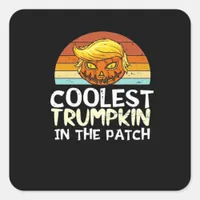 Coolest Trumpkin Patch Square Sticker
