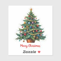 Christmas Tree Festive Custom-Cut Vinyl Sticker