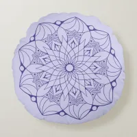 2 Tone Purple Mandala Round Throw Pillow For Couch