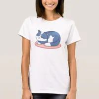 Adorable Sleeping Cartoon Cat T-Shirt