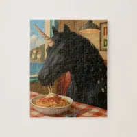 Adorable Appaloosa Unicorn Eating Pasta Jigsaw Puzzle
