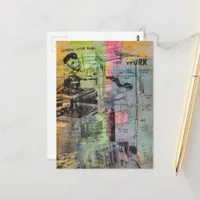 Mixed Media Retro Hobbies Woodworking Men Postcard