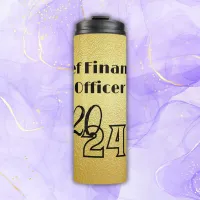 Black text on gold - monogram | thermal tumbler