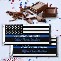 Police Graduation Party Thin Blue Line Flag Hershey Bar Favors