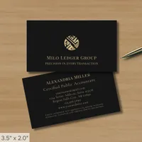 Elegant Black Accounting Firm Business Card