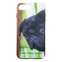 Cute Black Pug With Attitude Photo iPhone 8 Plus/7 Plus Case