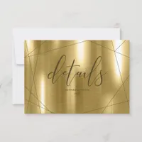 Metallic Geometric Wedding Details Gold ID648 RSVP Card