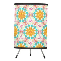 Bohemian Dream Aqua Pink Orange Lampshade Tripod Lamp