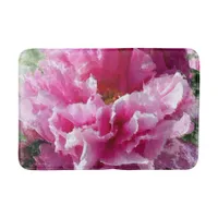 *~* Original Art Pink Peony Floral Painting AR1 Bath Mat