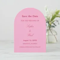 Elegant Pink Magenta Arch Save the Date
