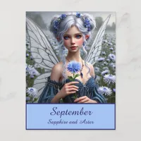 Beautiful September Fairy in Asters Postcard