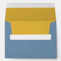 Grey Blue Gold Insert Wedding Envelope