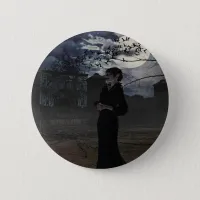 Spooky Dark Fairy in Moonlight Pinback Button