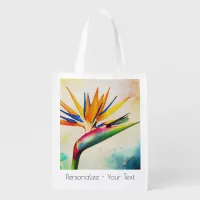 *~* AP10 Bird of Paradise Art Painting #13 Grocery Bag