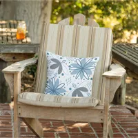 Abstract floral outdoor pillow