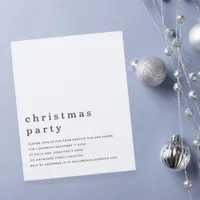 Budget Minimal Black White Christmas Party Invite