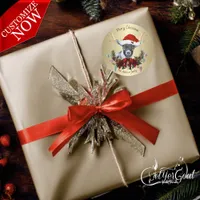 Christmas Pygmy Baby Goat Reindeer Antlers  Classic Round Sticker