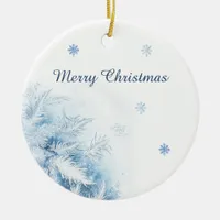 Beautiful Winter Frost Christmas Ceramic Ornament